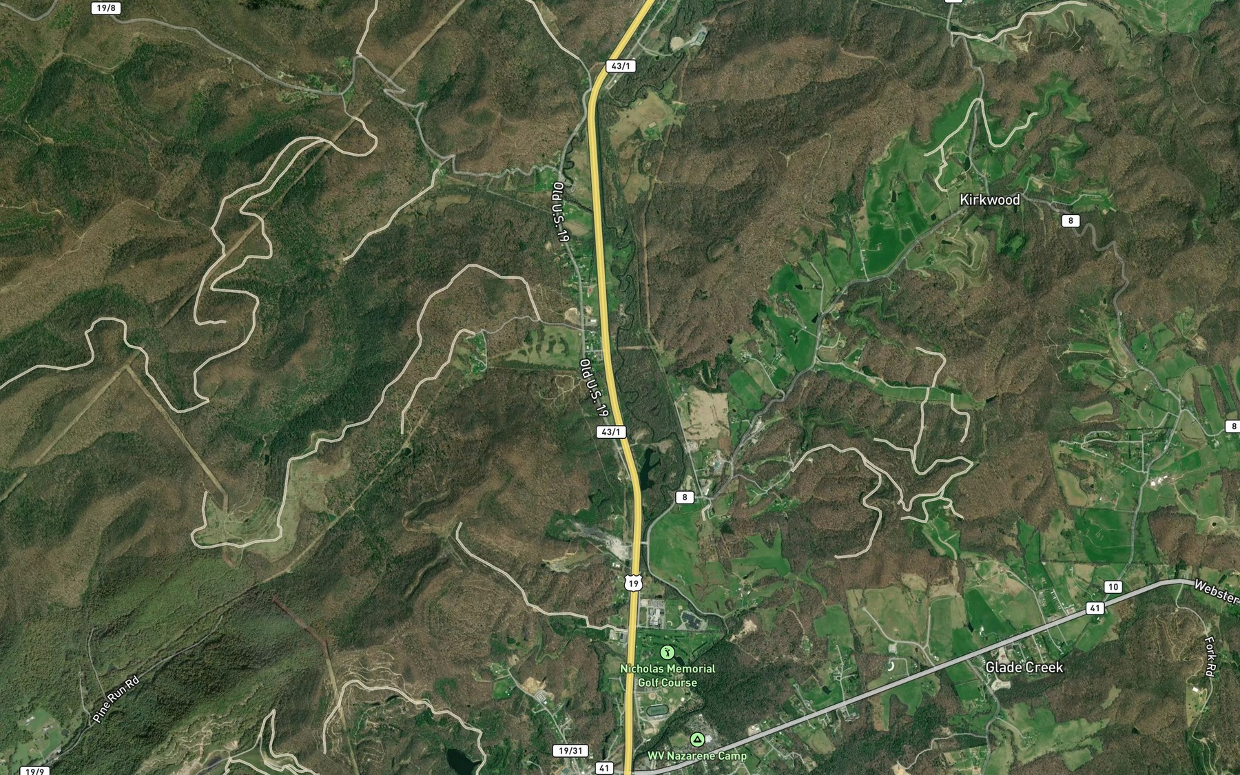 Satellite map of the Fockler Branch