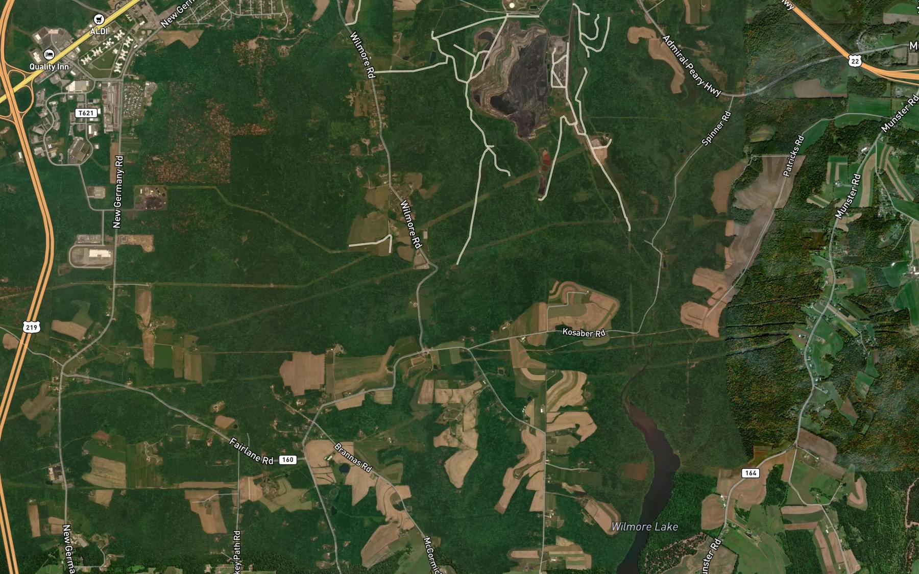 Satellite map of the Sanders Run