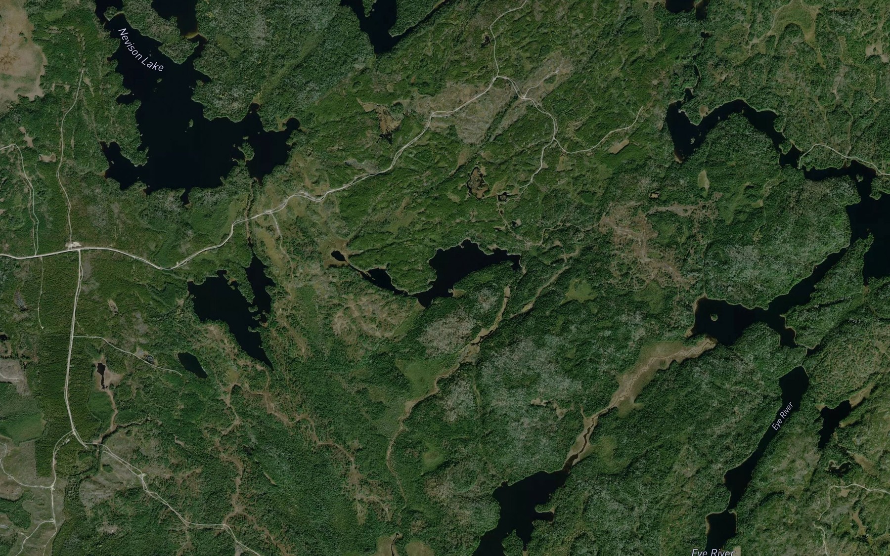 Satellite map of the Sprucehen Lake