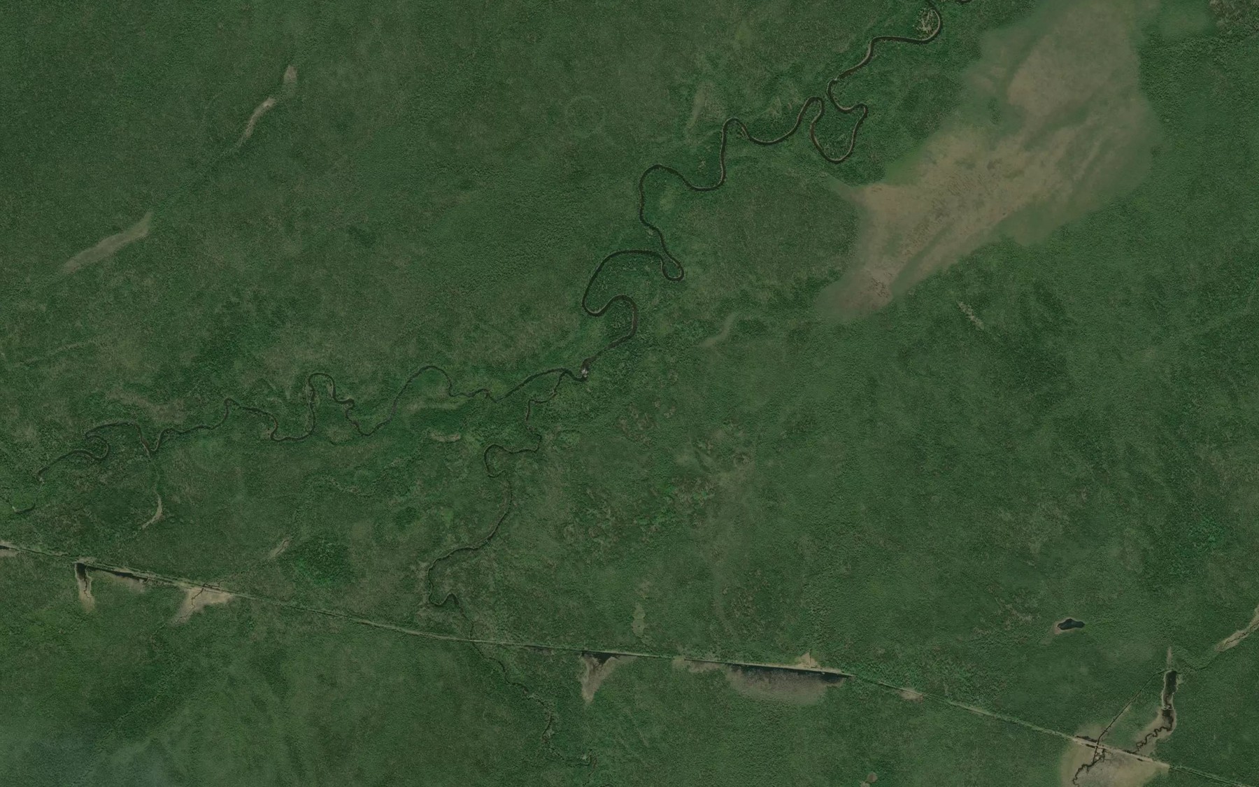 Satellite map of the Selwyn River