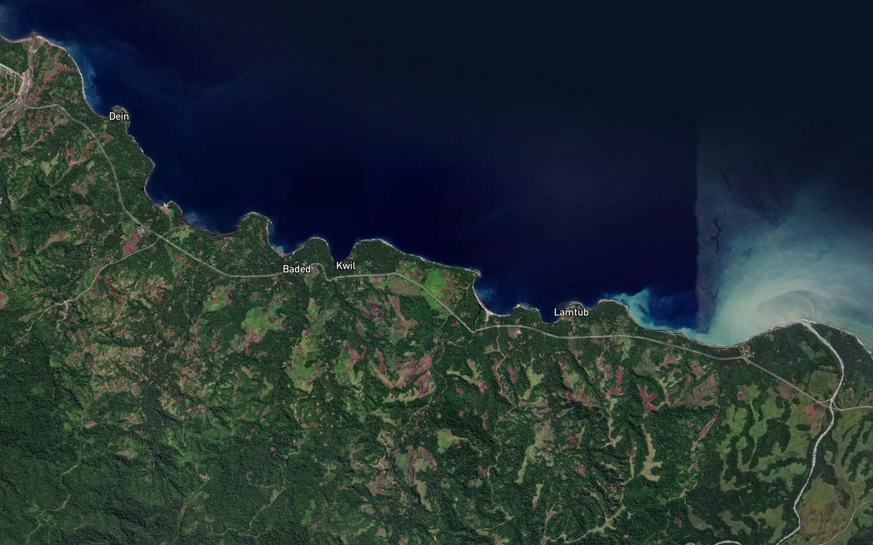 Satellite map of the Bang River