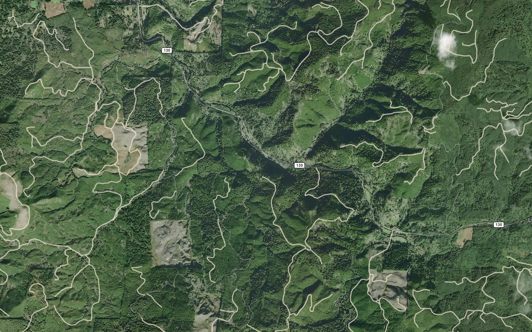 Satellite map of the Bear Creek