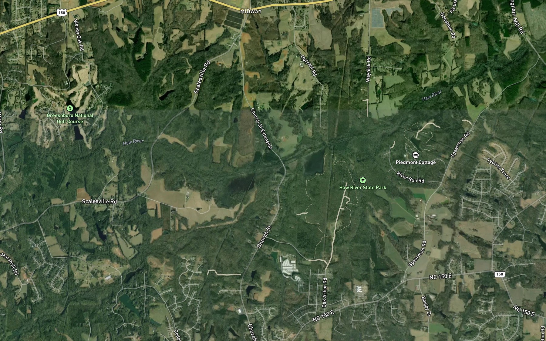 Satellite map of the Mears Fork