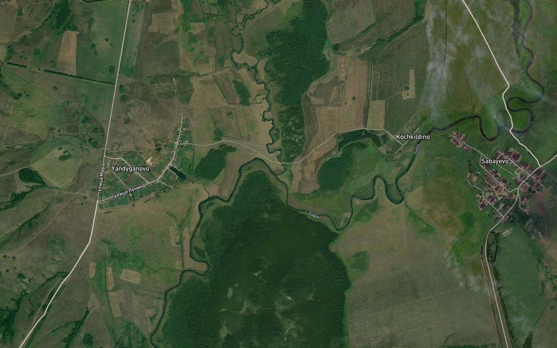 Satellite map of the Inyak