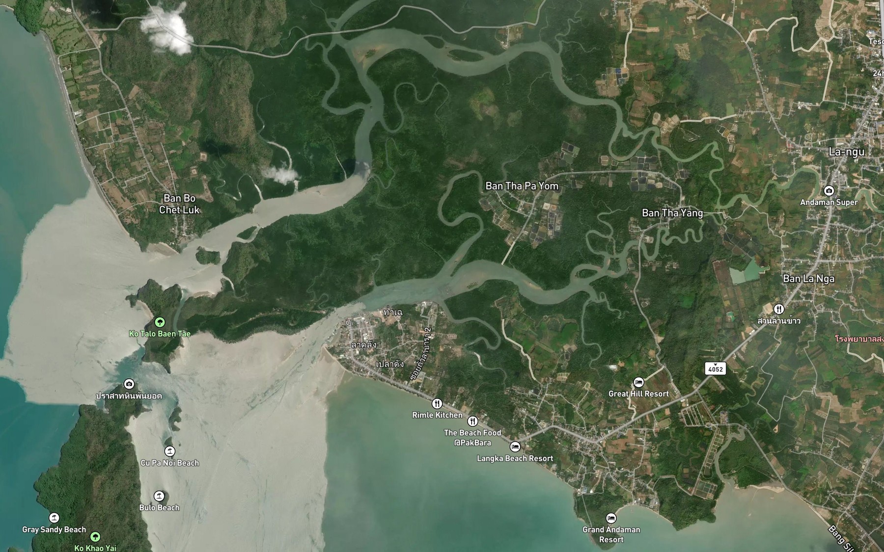 Satellite map of the Khlong Ru Pet