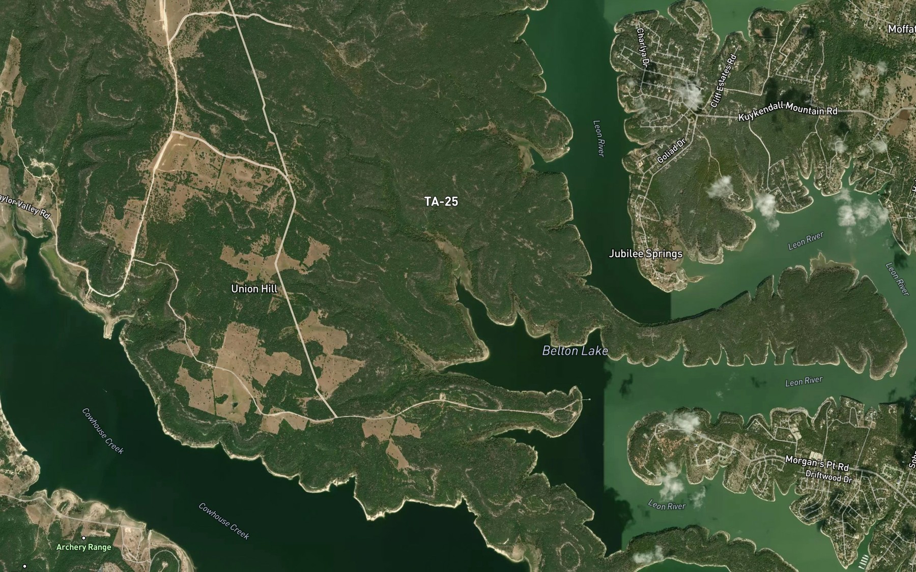 Satellite map of the Bull Branch