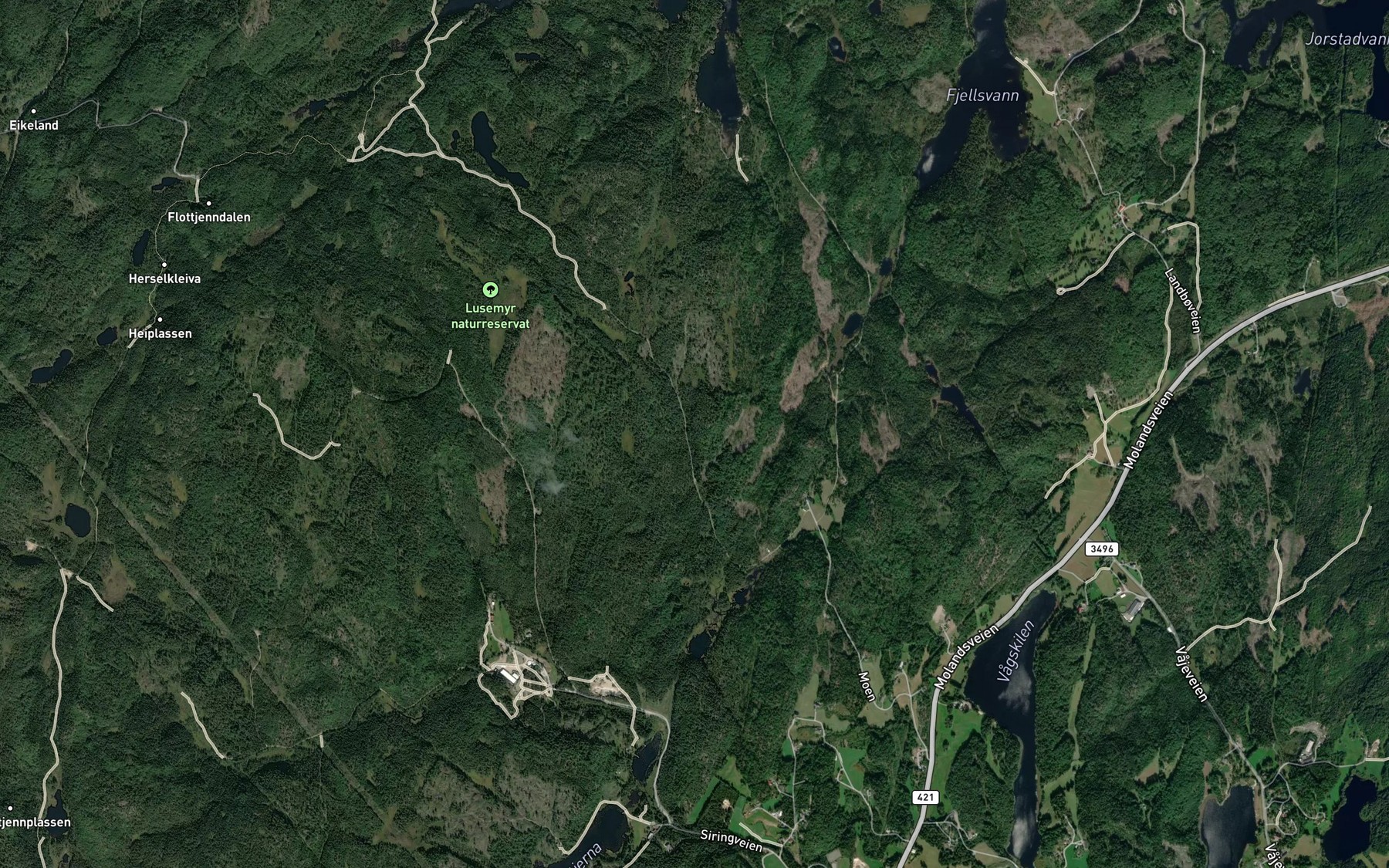 Satellite map of the Bartjernbekken