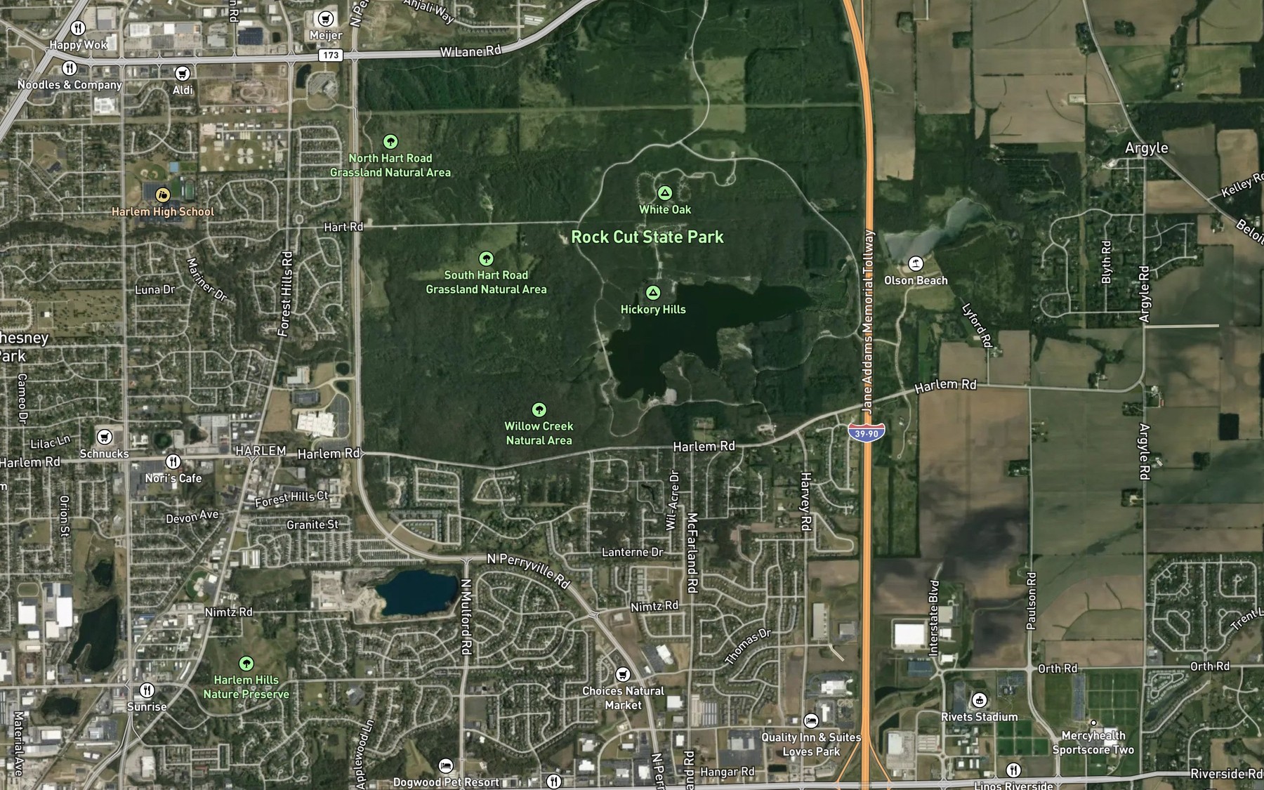 Satellite map of the Spot 2
