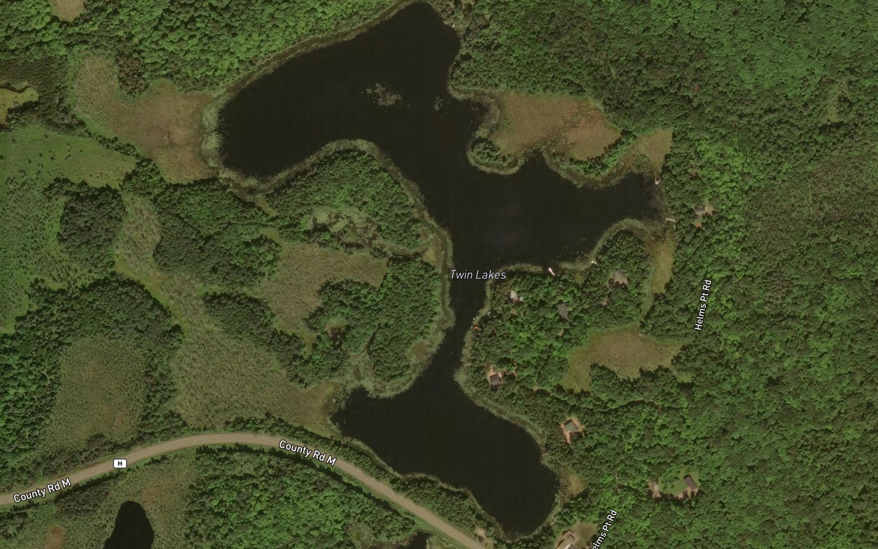 Satellite map of the Twin Lakes