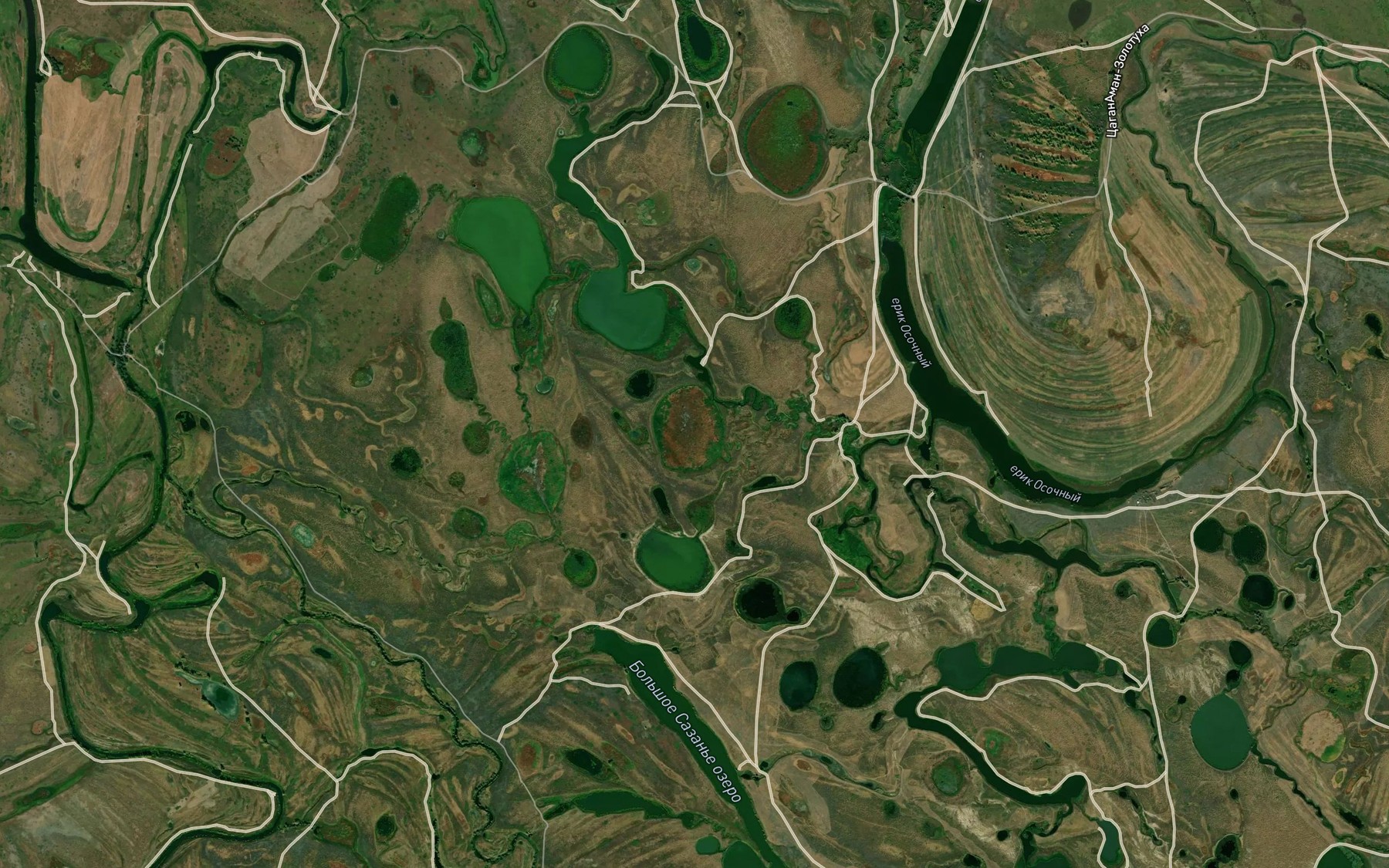 Satellite map of the Ozero Pervoye Dzhangorshayskoye