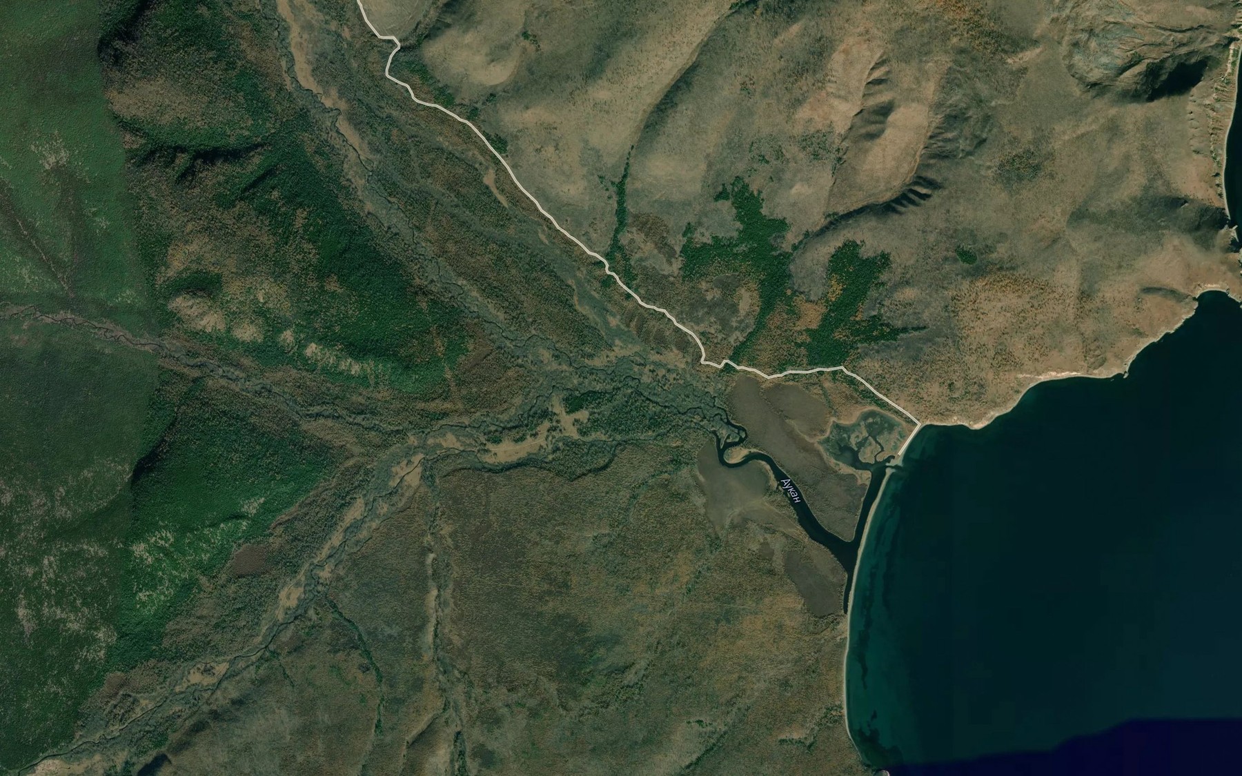 Satellite map of the Malyy Ankan