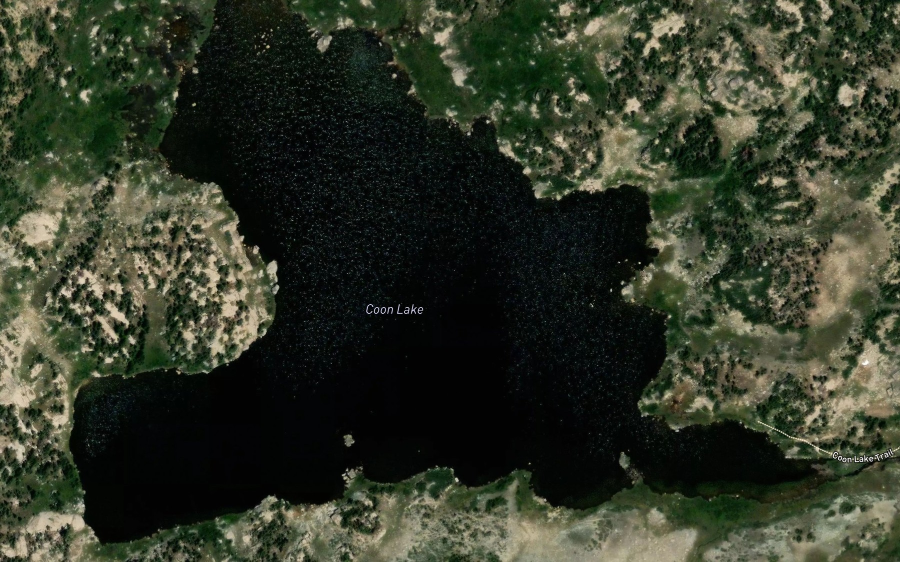 Satellite map of the Coon Lake