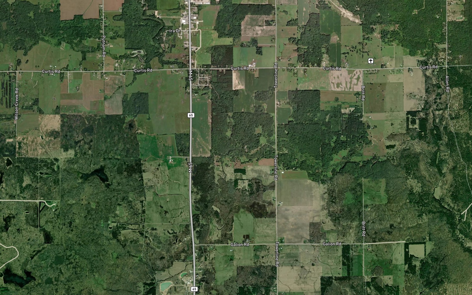 Satellite map of the Addy Drain