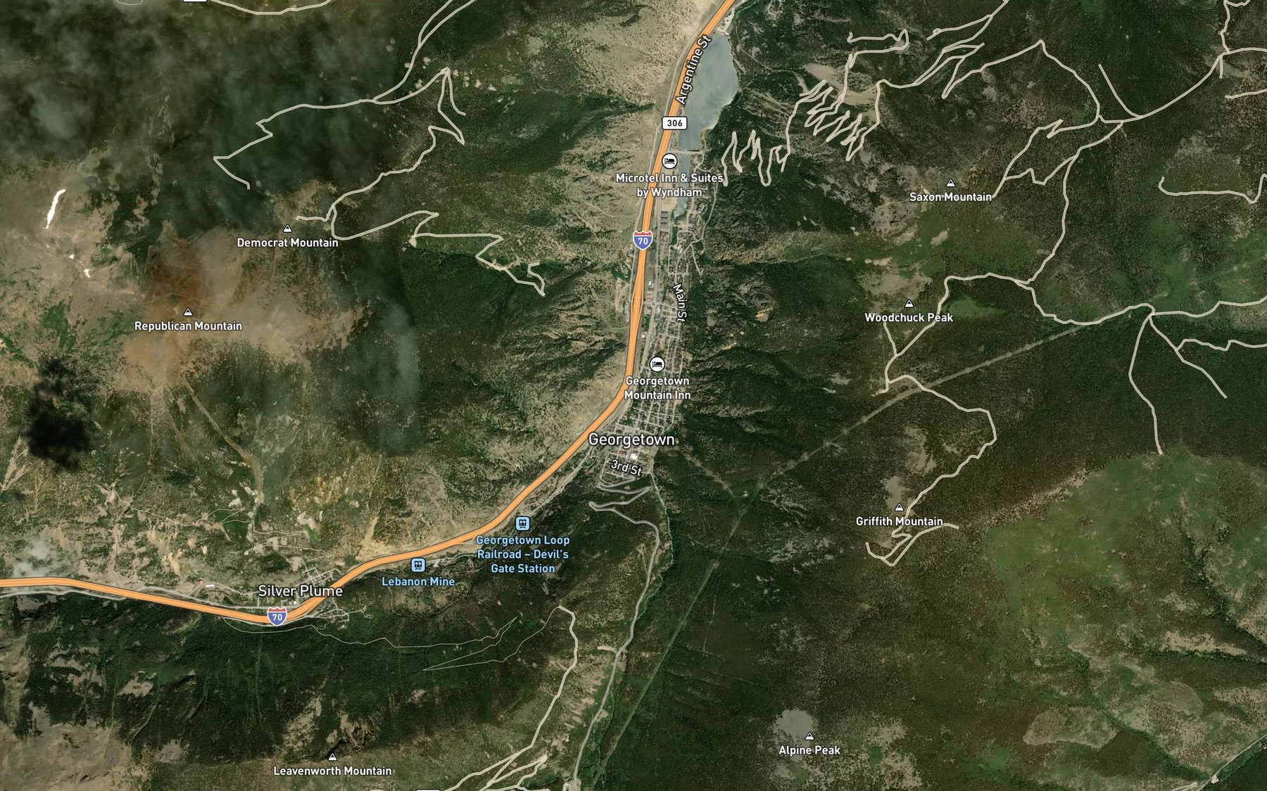Satellite map of the South Clear Creek