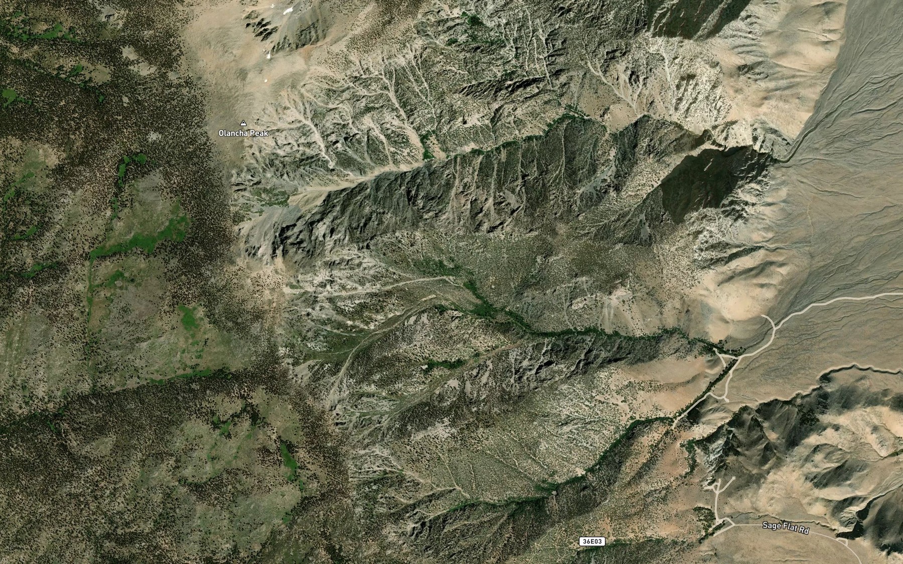 Satellite map of the Falls Creek