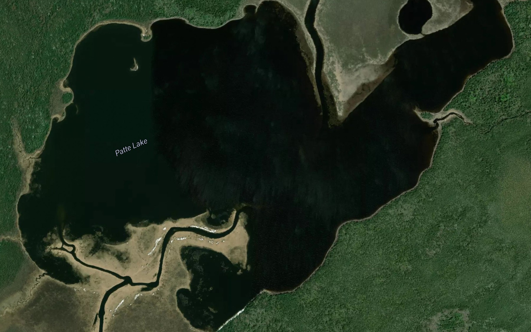 Satellite map of the Patte Lake
