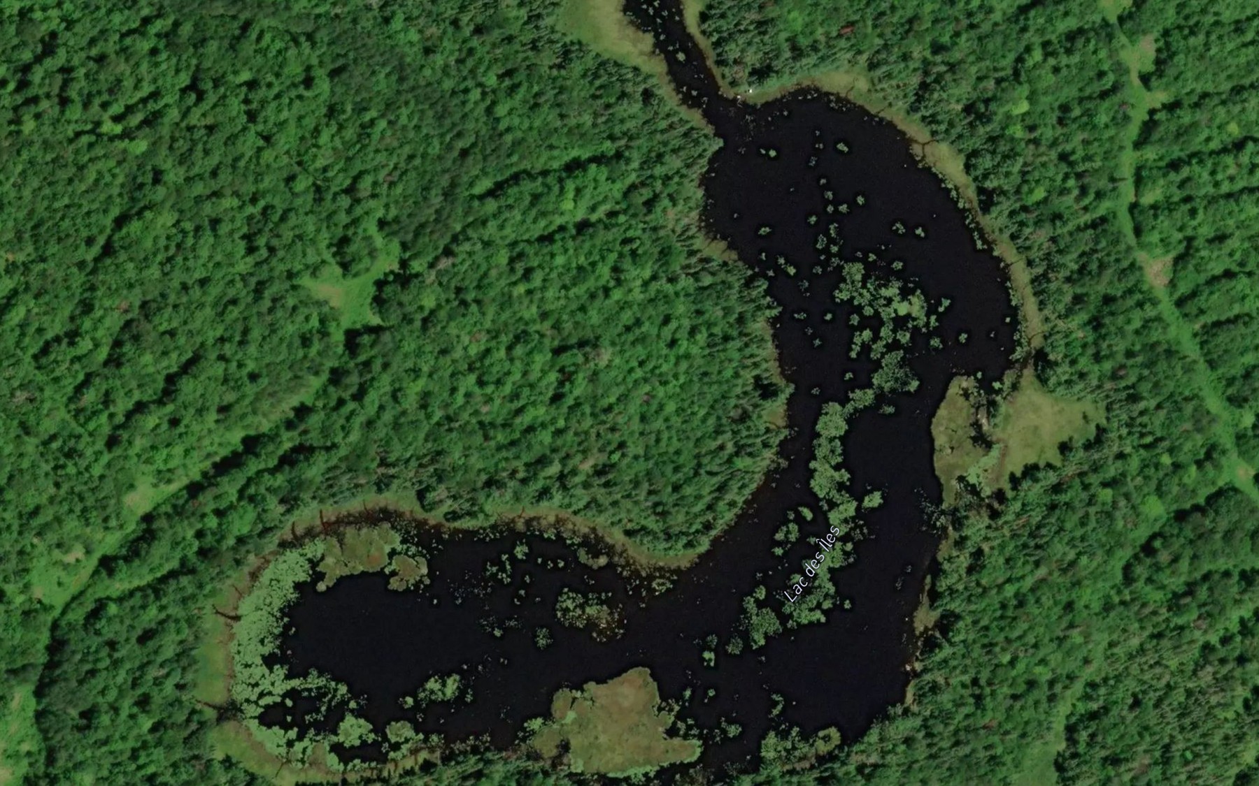 Satellite map of the Lac des Iles