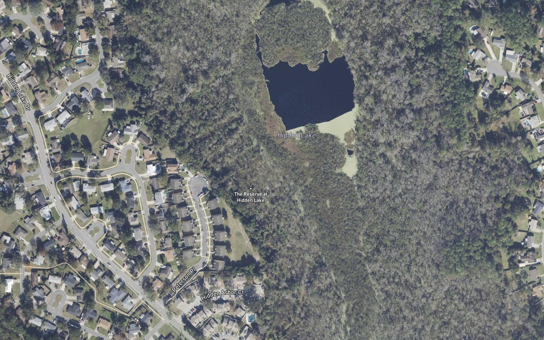 Satellite map of the Hidden Lake