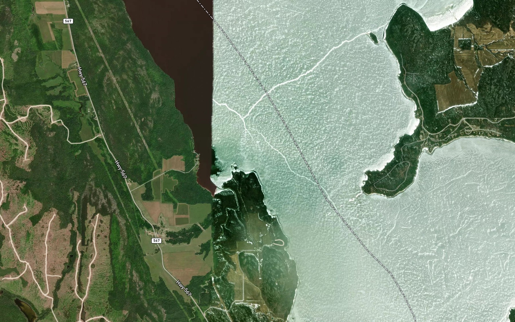 Satellite map of the Latour Creek