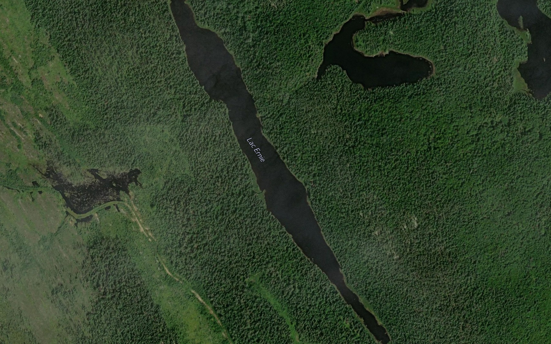 Satellite map of the Lac Ernie