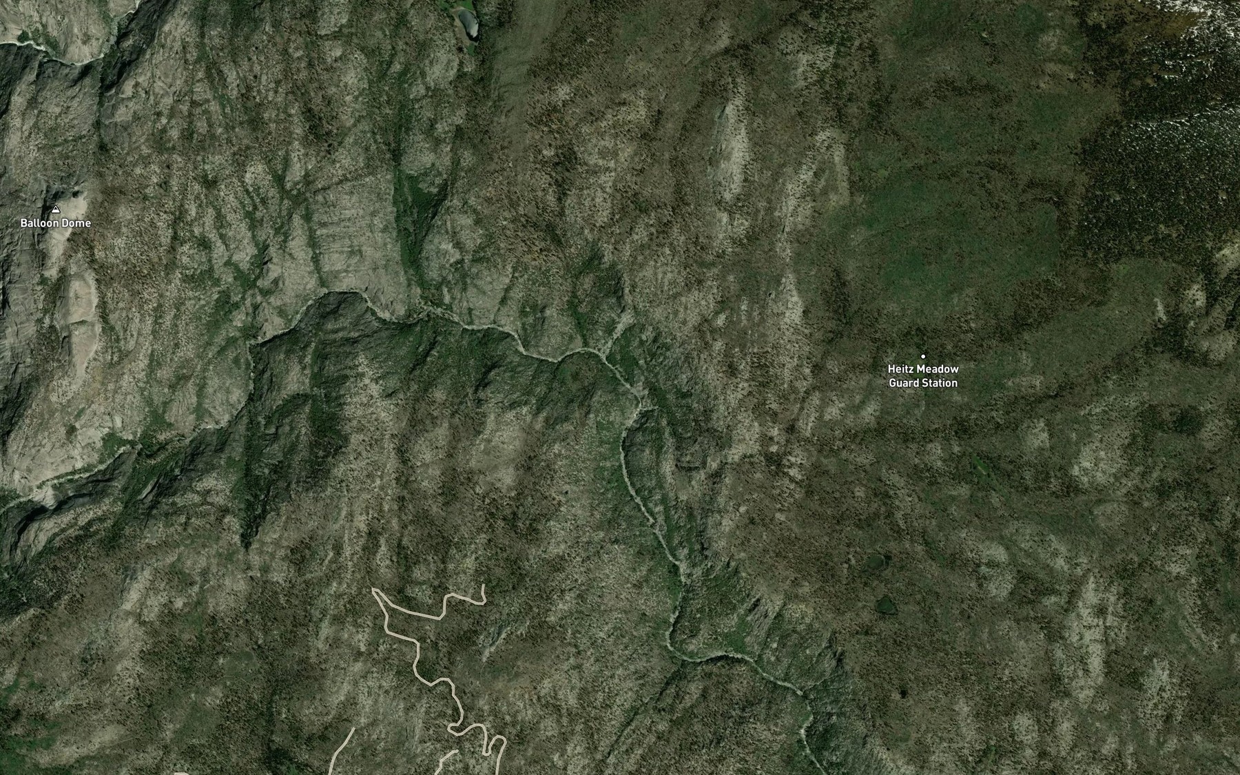 Satellite map of the Rube Creek