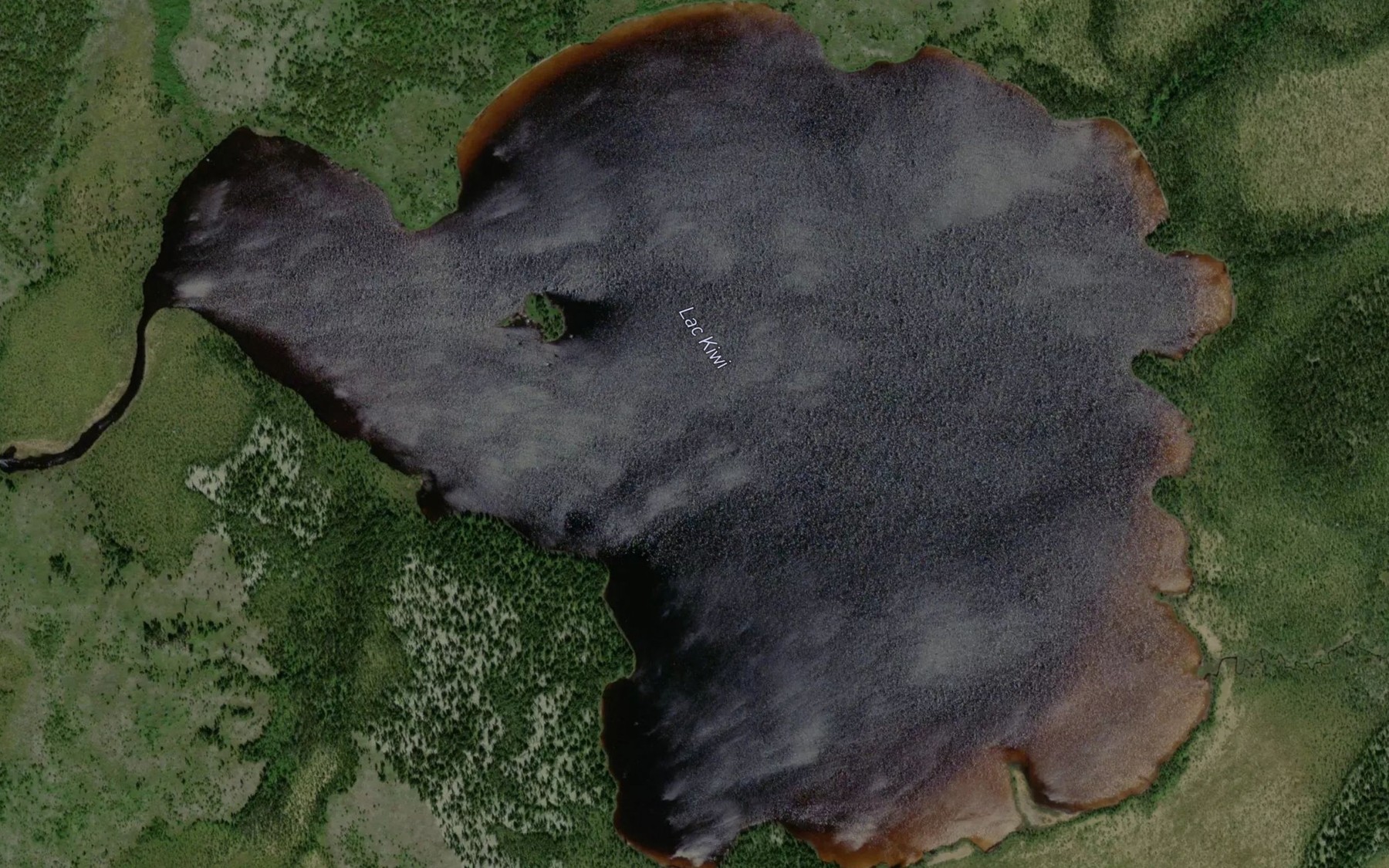 Satellite map of the Lac Kiwi