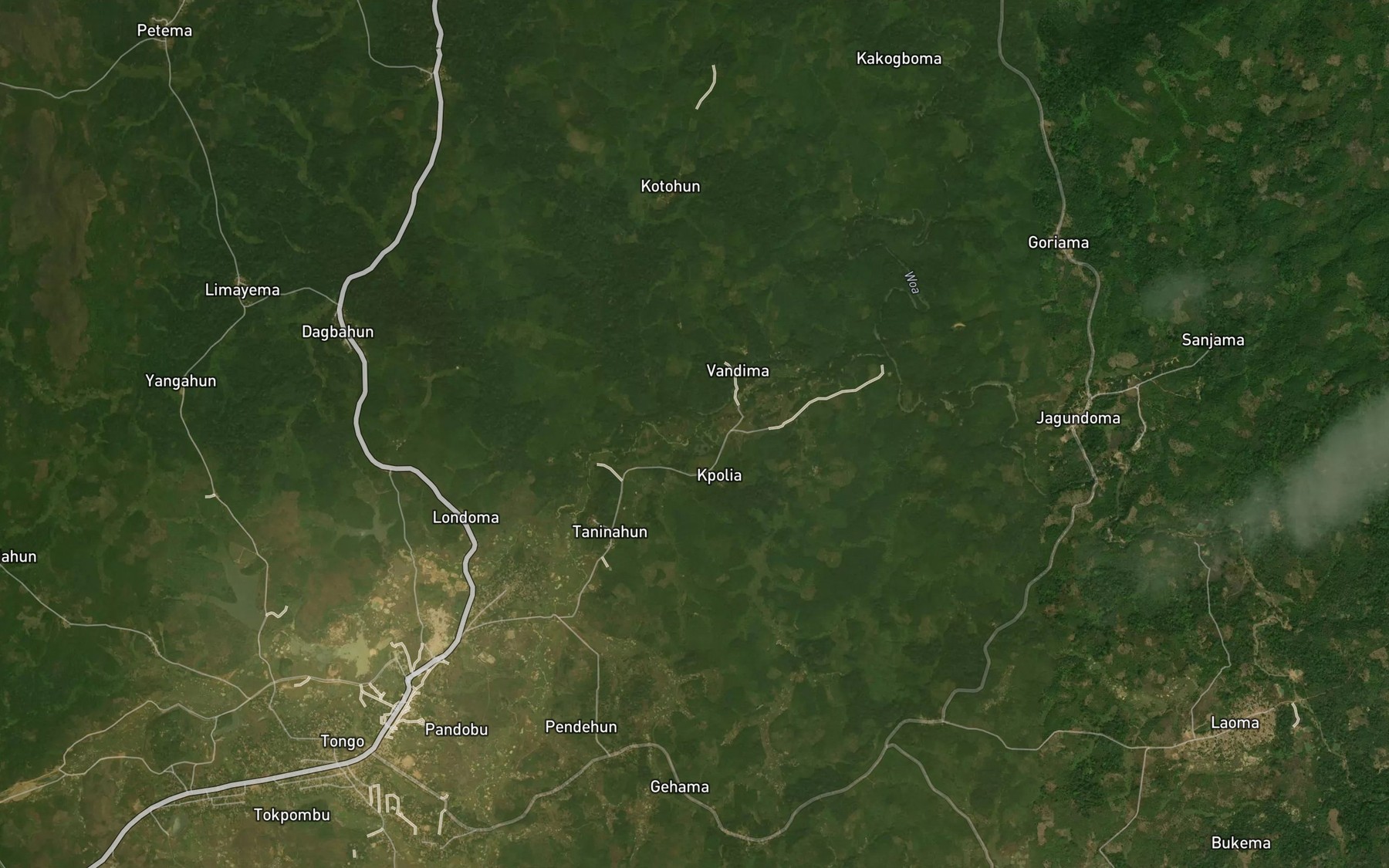 Satellite map of the Tongo
