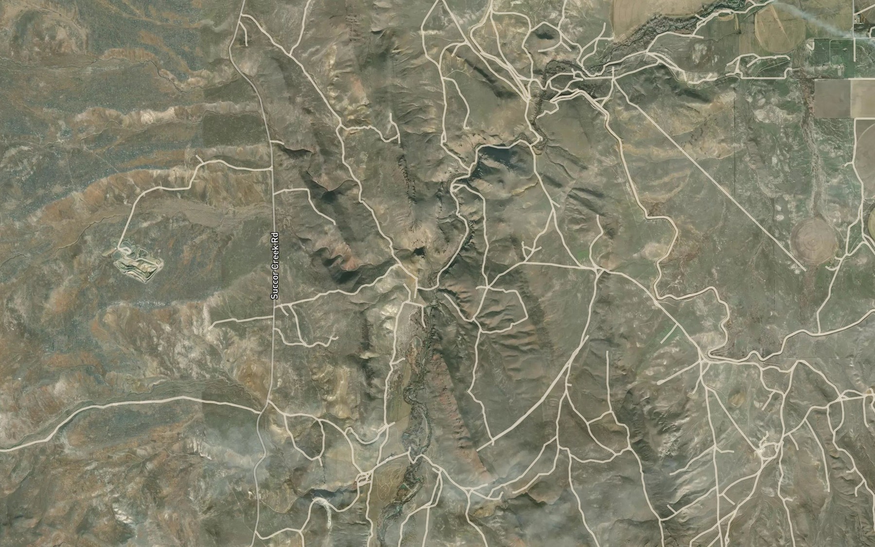 Satellite map of the South Alkali Creek