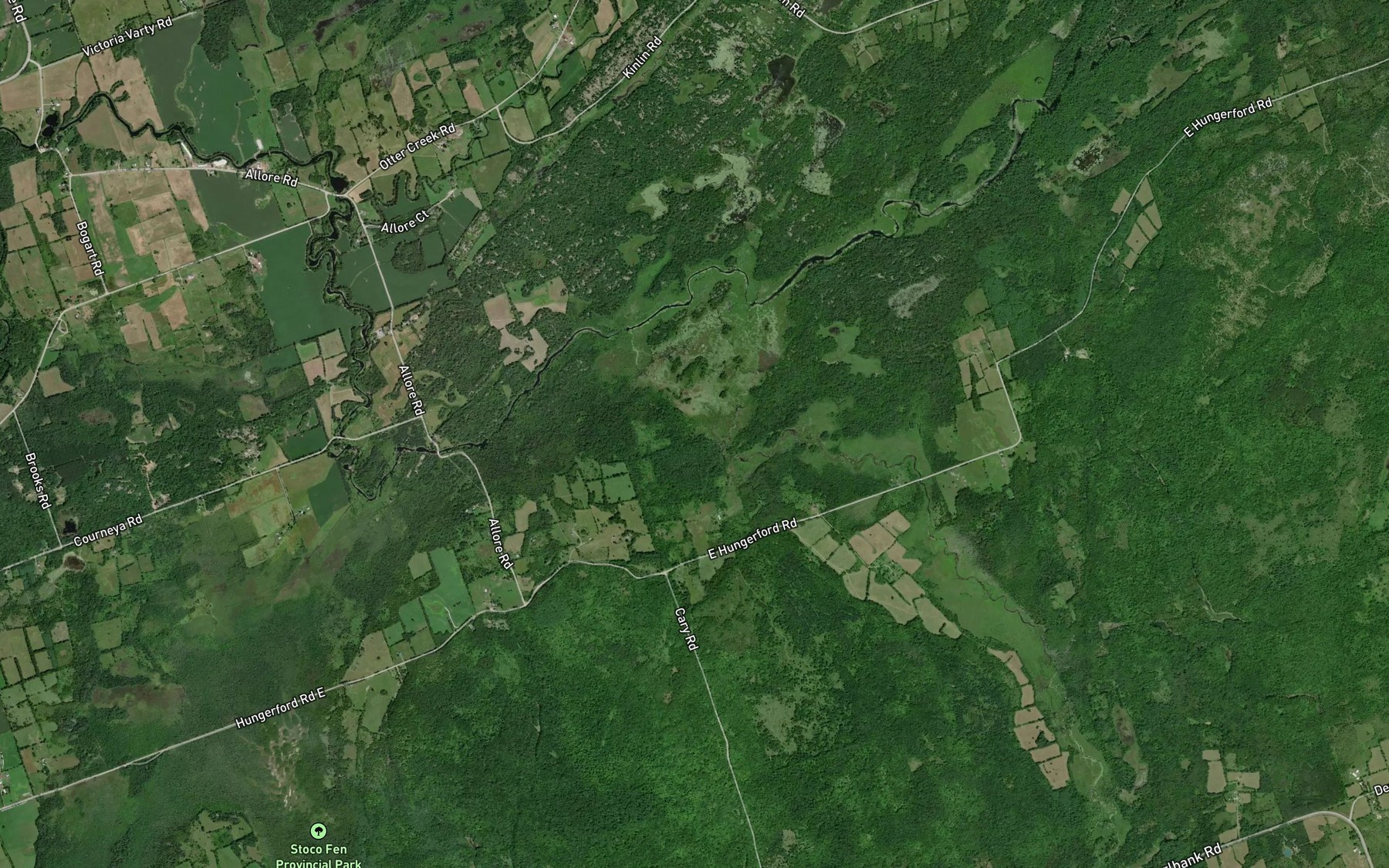 Satellite map of the Goose Creek