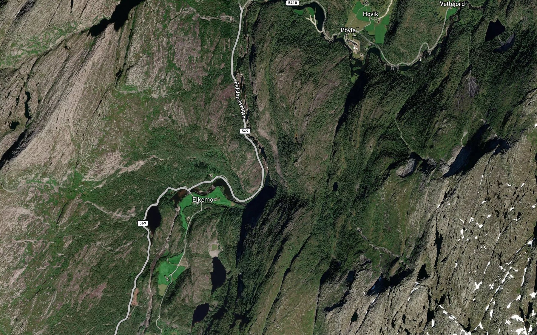 Satellite map of the Idlefossen
