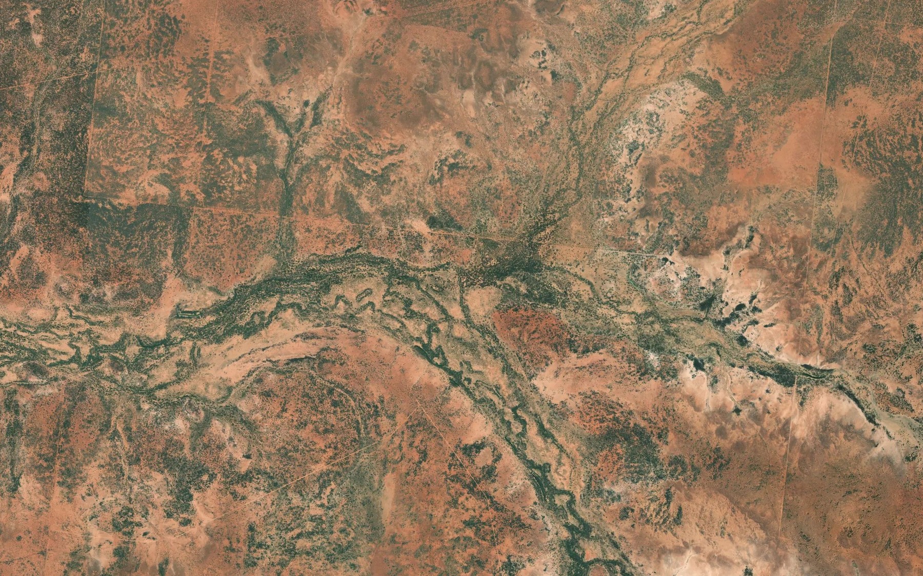 Satellite map of the Emu Creek