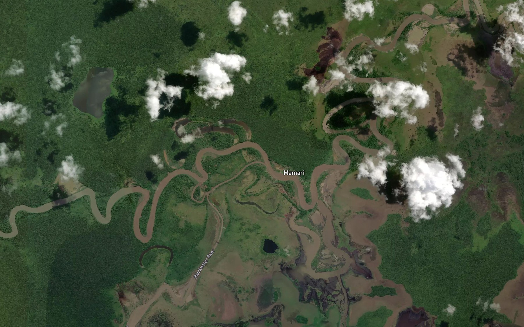 Satellite map of the Blackwater River