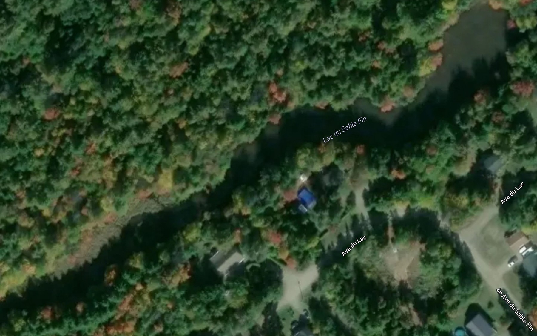 Satellite map of the Lac du Sable Fin