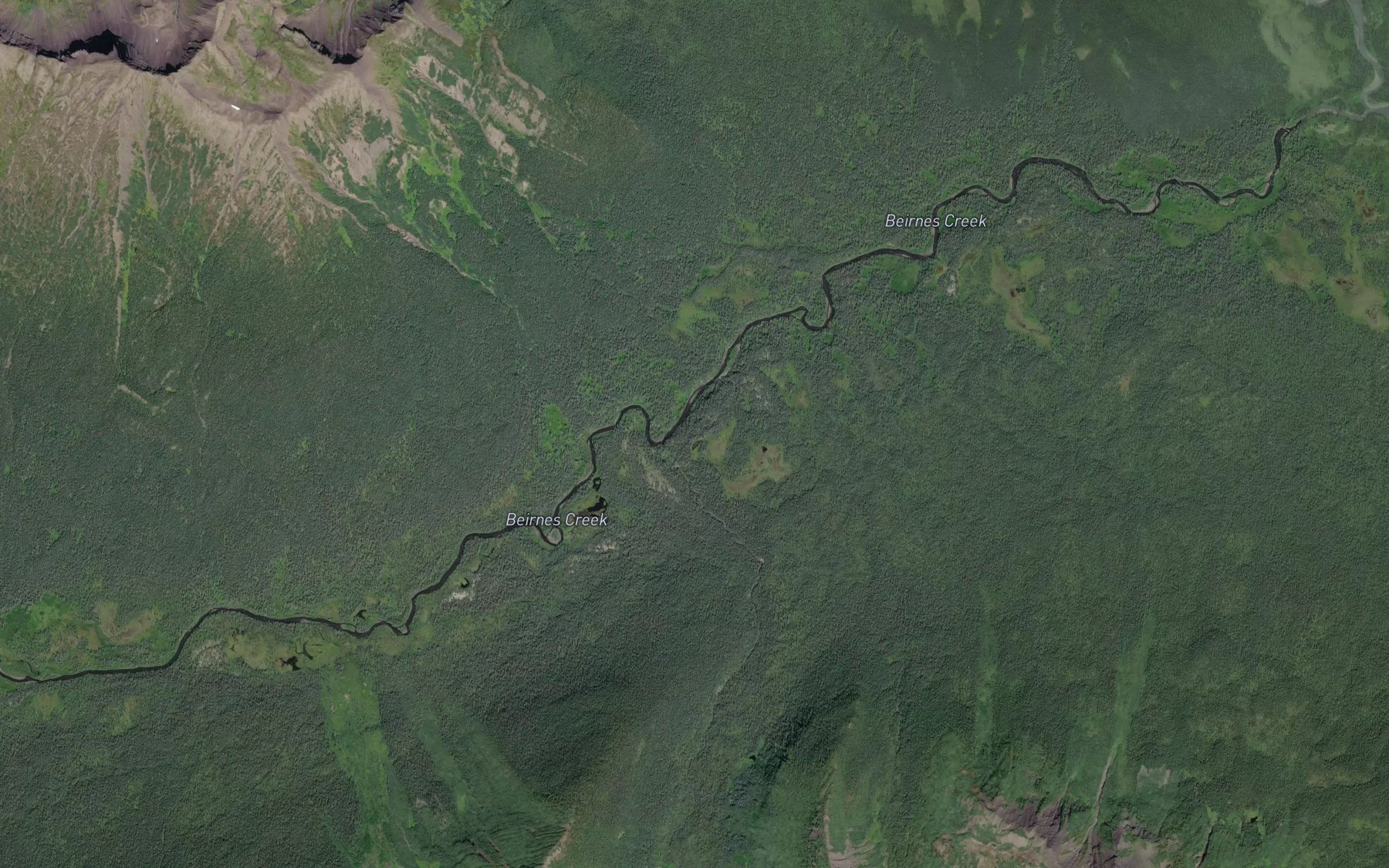 Satellite map of the Geoffrey Creek