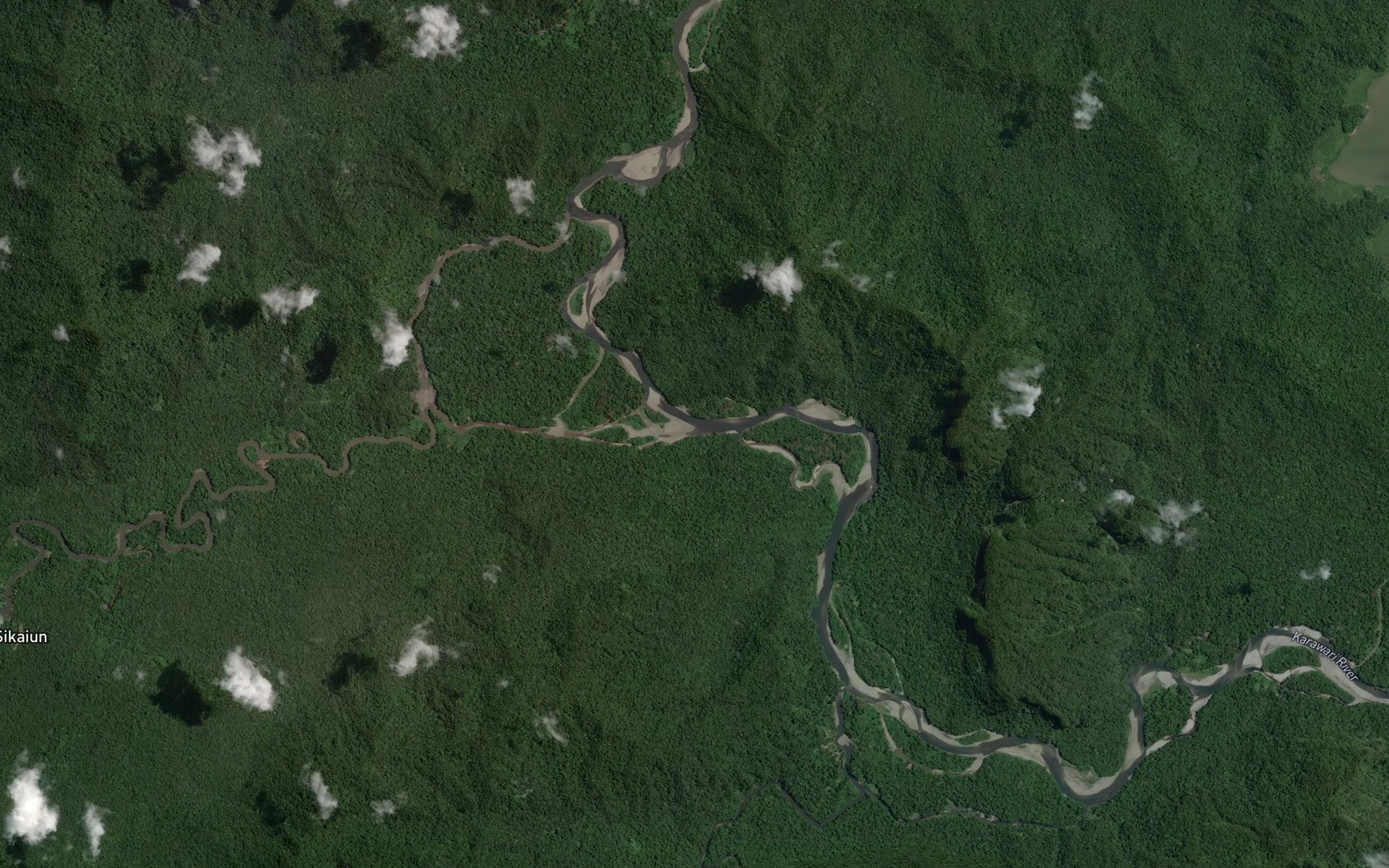 Satellite map of the Wogupman River