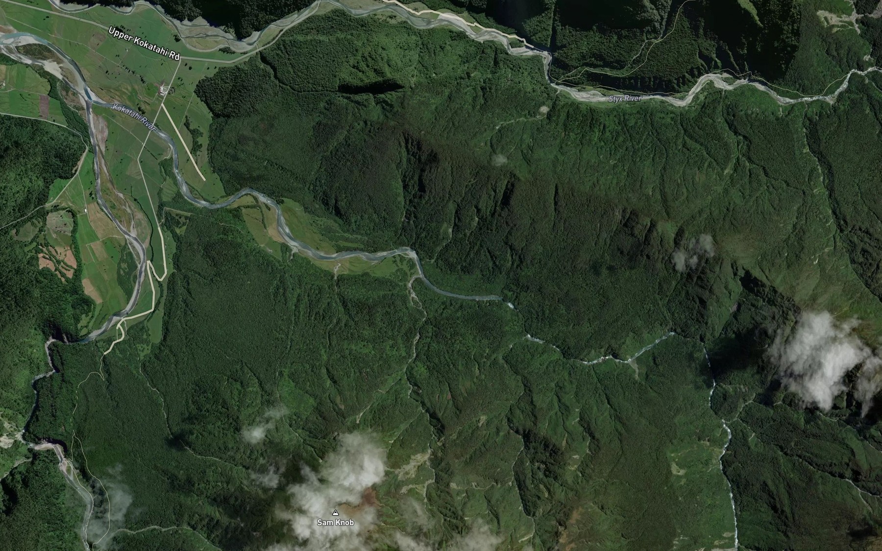 Satellite map of the Adamson Creek