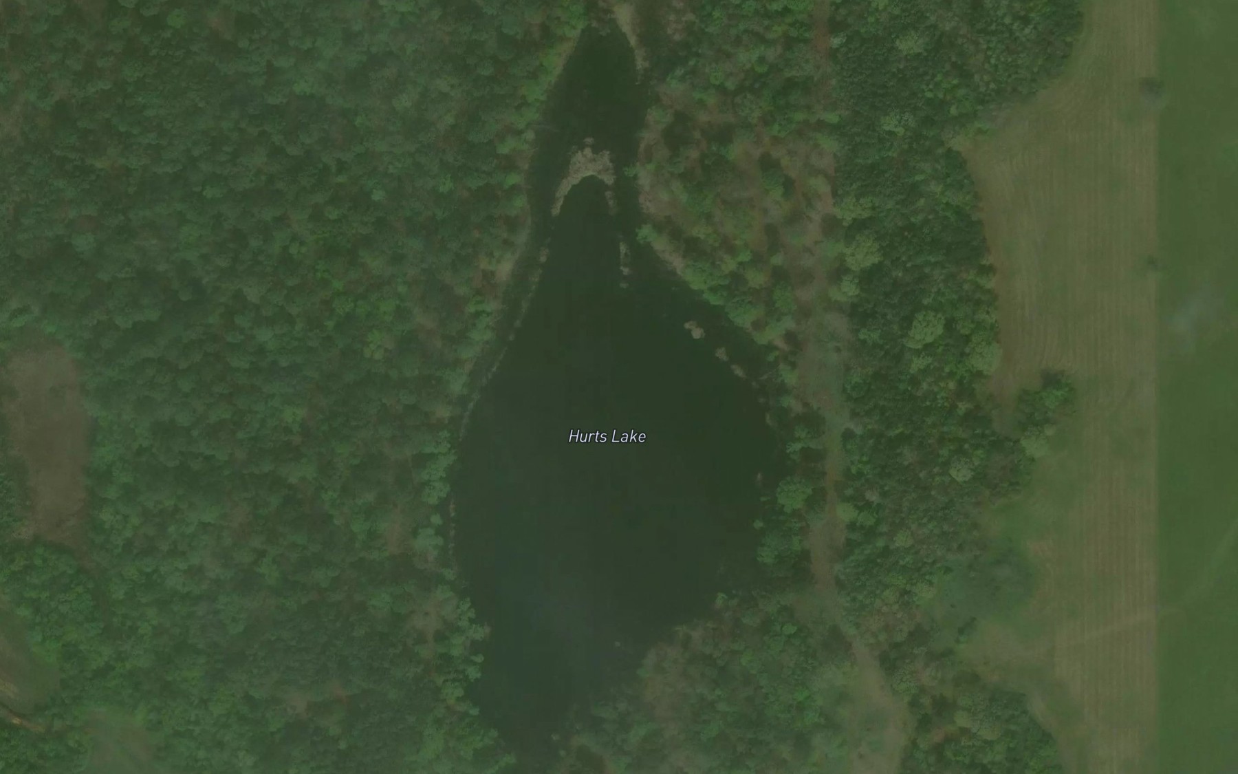 Satellite map of the Hurts Lake