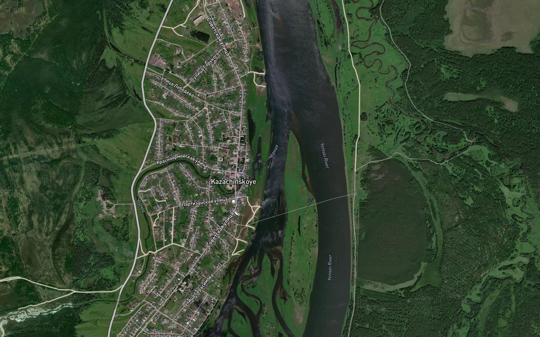 Satellite map of the Chernaya