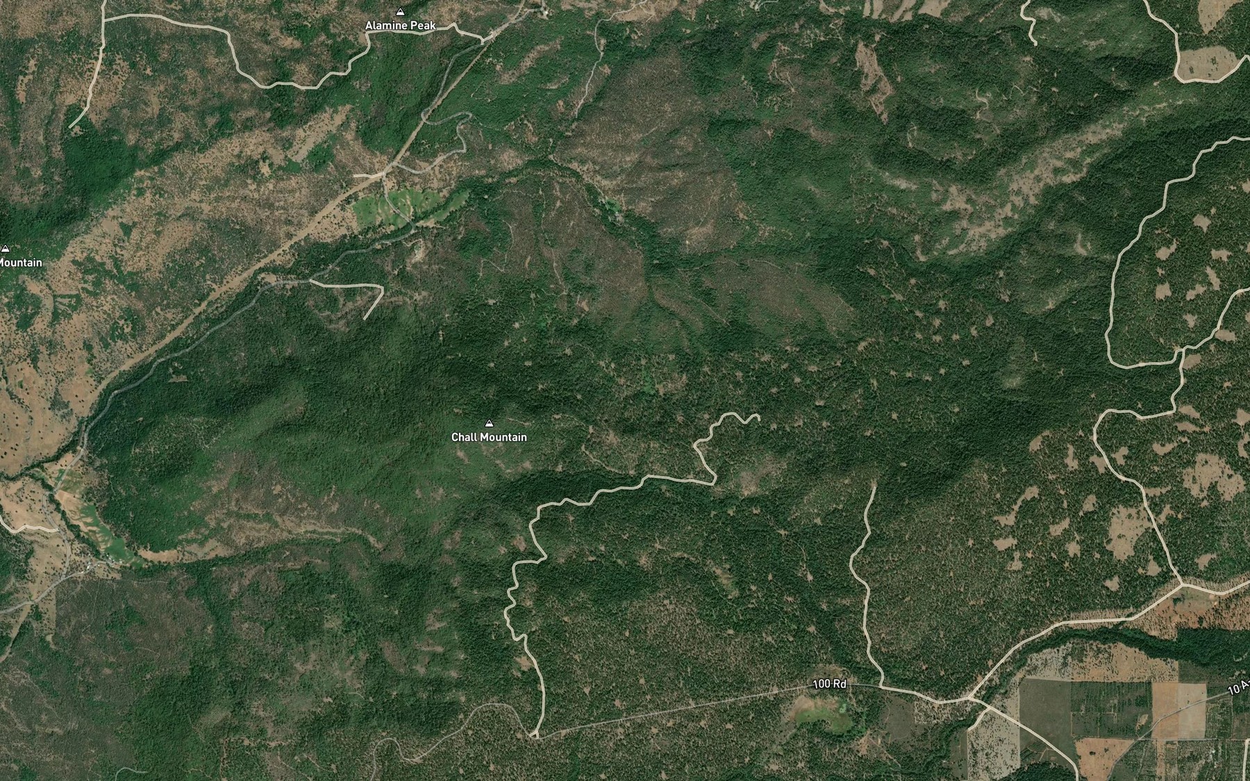 Satellite map of the Bear Pen Springs