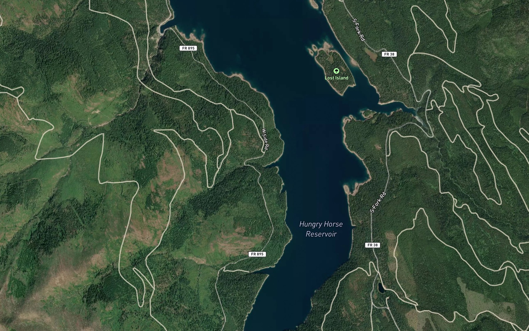 Satellite map of the Emma Creek