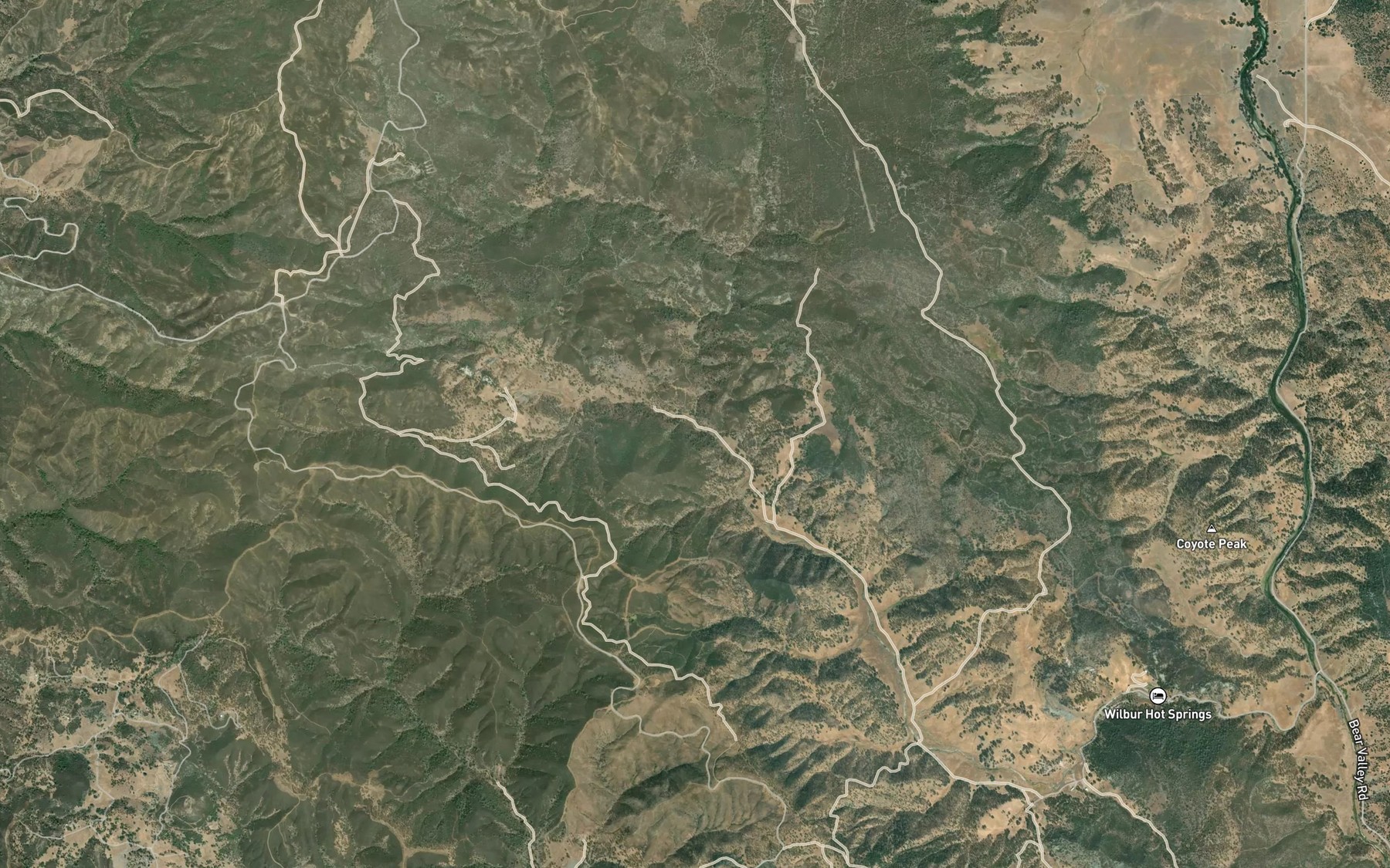 Satellite map of the East Fork Sulphur Creek