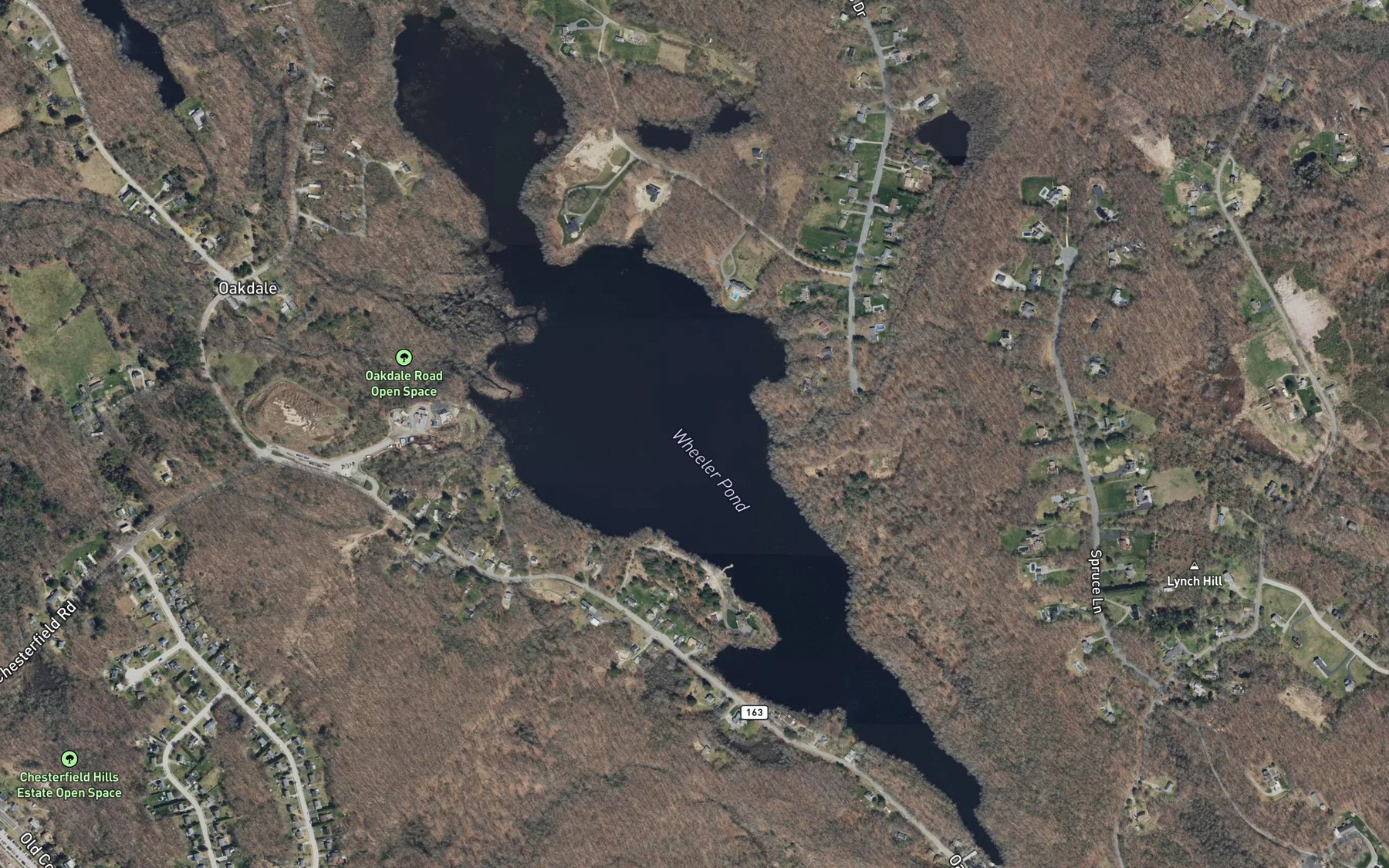 Satellite map of the Wheeler Pond