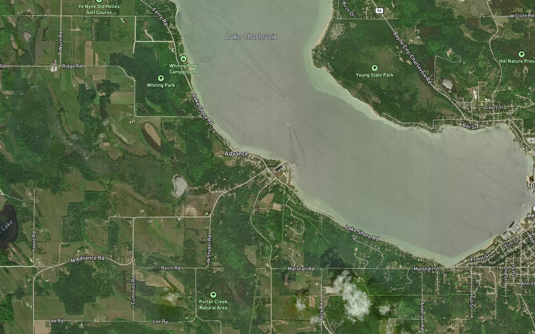 Satellite map of the Porter Creek