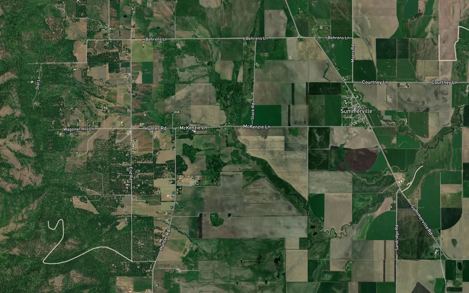 Satellite map of the Coon Creek