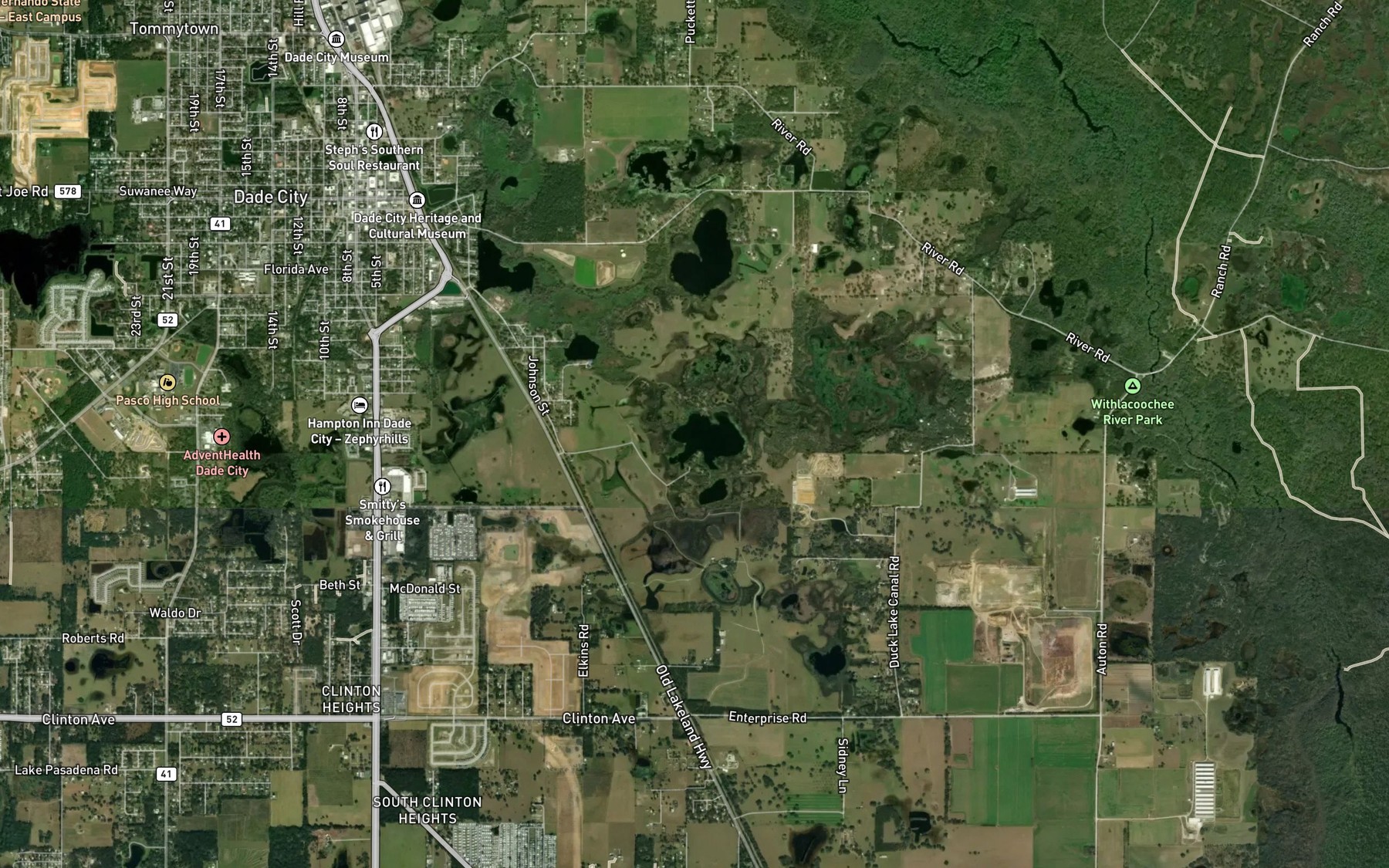 Satellite map of the Sandbar Lake