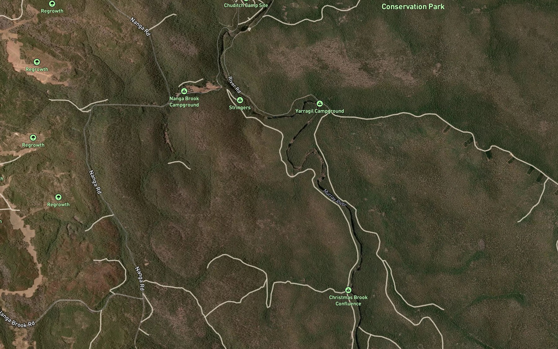 Satellite map of the Yarragil Brook