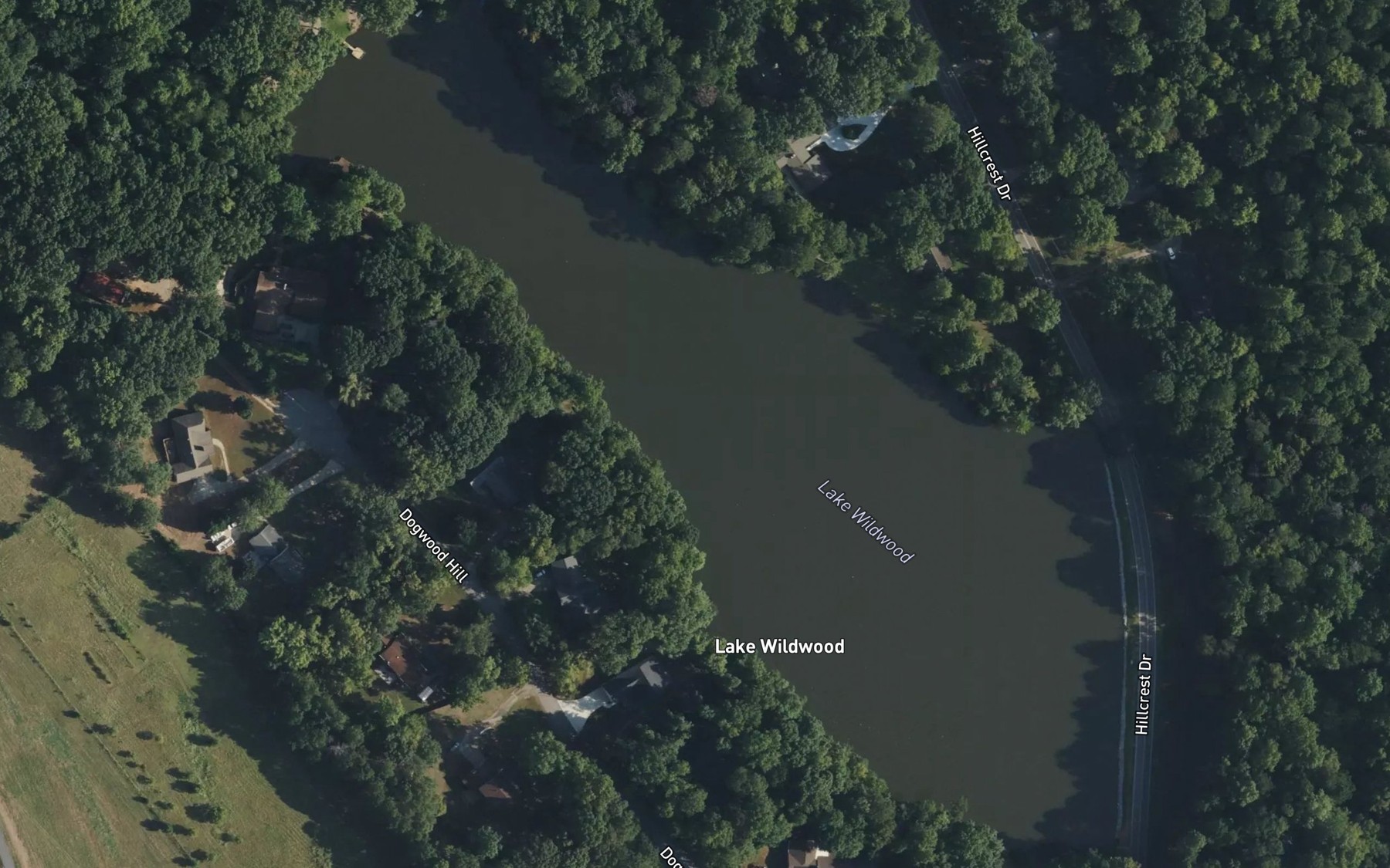 Satellite map of the Lake Wildwood