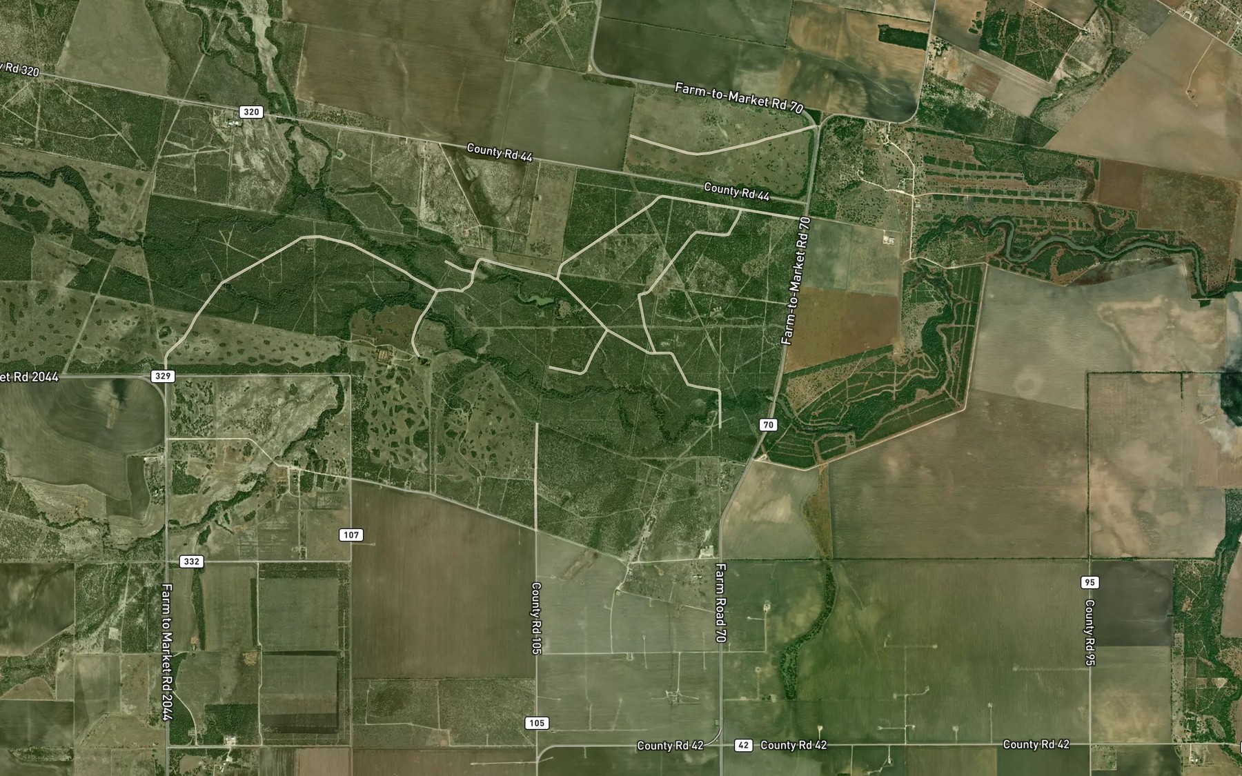 Satellite map of the Rosita Creek