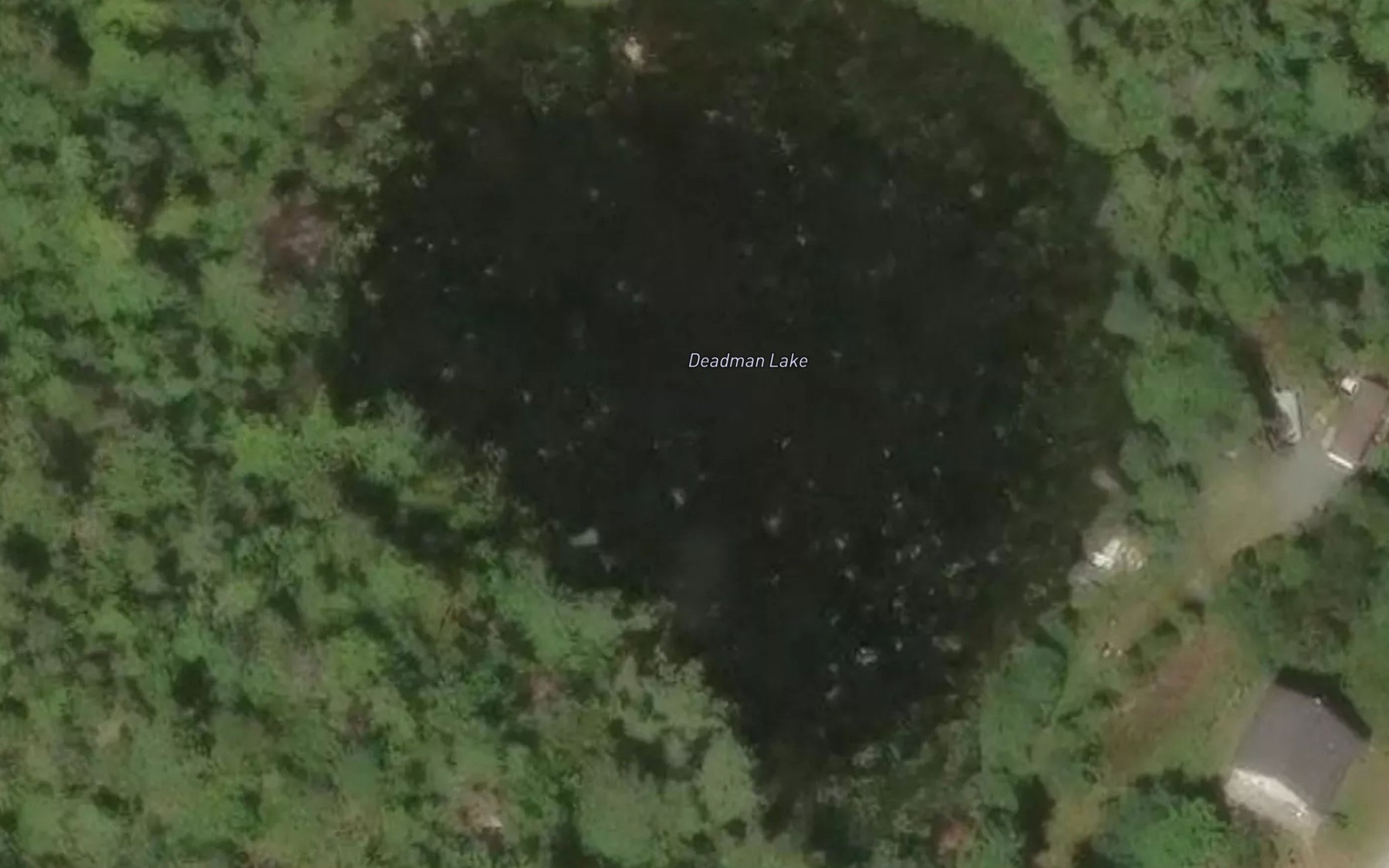 Satellite map of the Deadman Lake