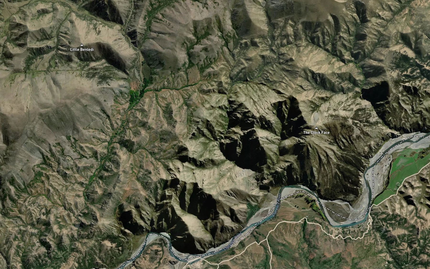 Satellite map of the Lizard Stream